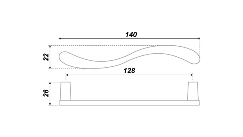 BRD RS154SC.4 ручка-скоба 128 мм матовый хром (снято)