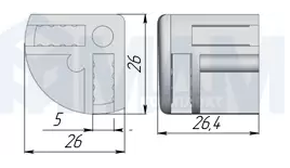 Крестовина для 2 стекол 5мм пластик., черный (стоп-лист)
