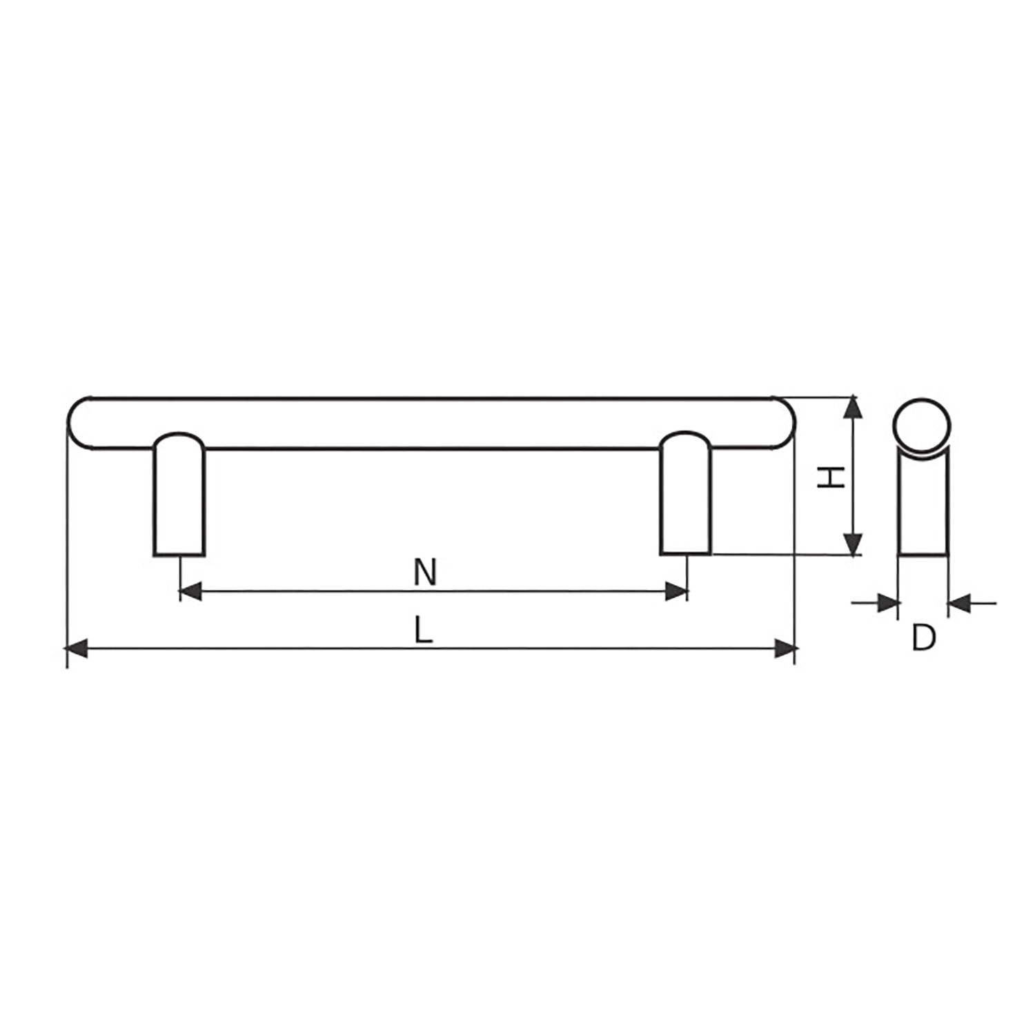 МФ 8926 ручка рейлинг 320*12 мм матовый хром SALE