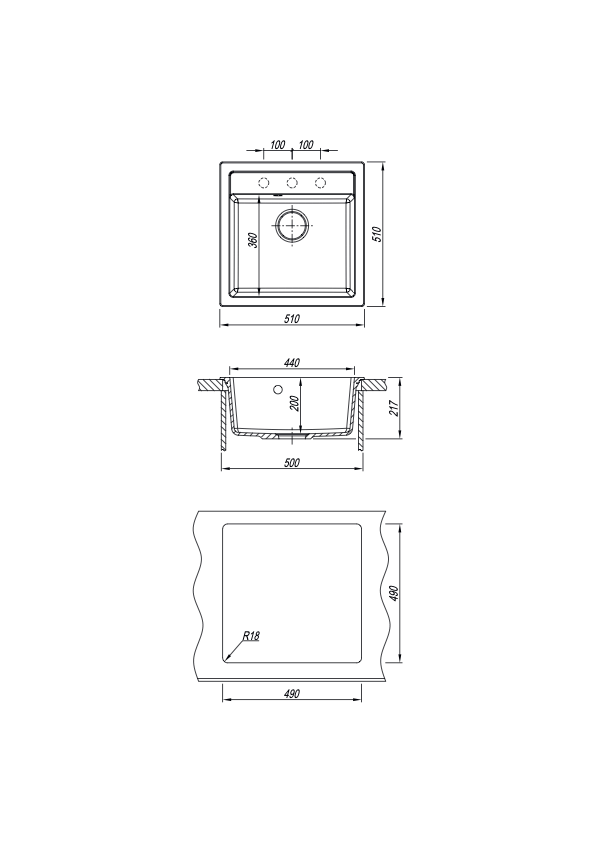 Мойка FLORENTINA Липси 510  Брауни (заказ) Т