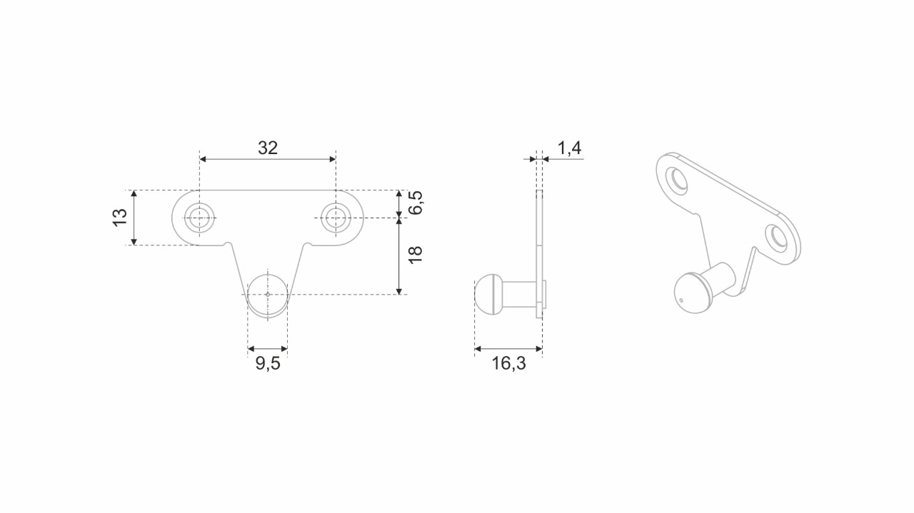 BRD ZCH20/GL105/holder/2076 Крепление GL105 для фасадов с алюминиевой рамкой