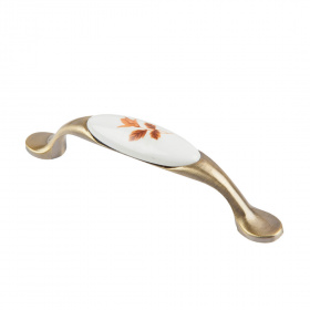 KR SF02-01 BA  ручка скоба 96 мм с фарфором клен/бронза SALE