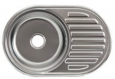 Мойка Лагуна D 7750 PF овал правая матовый хром