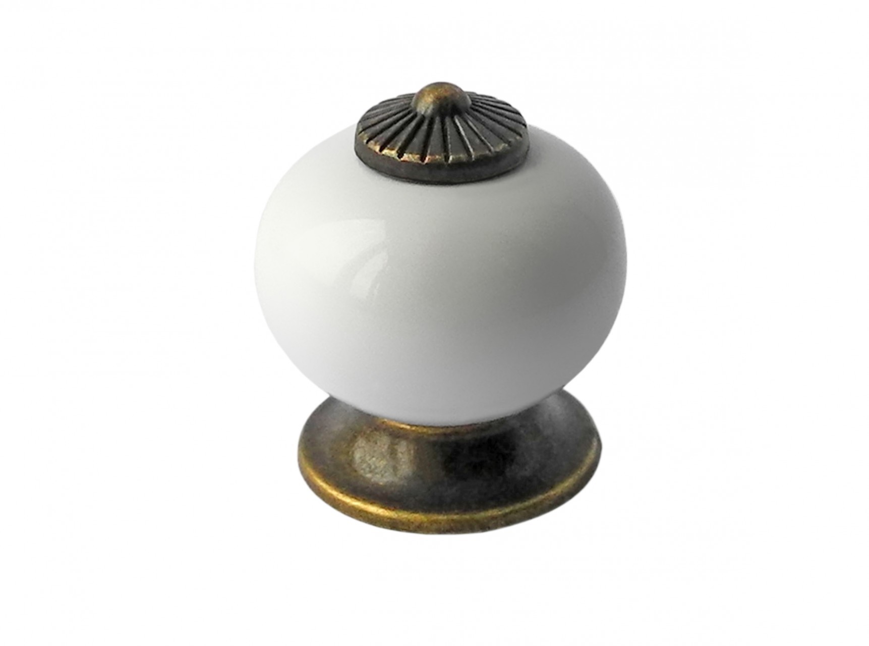 BRD RC106AB.3/W ручка кнопка BALU старинная латунь/белый (заказ)