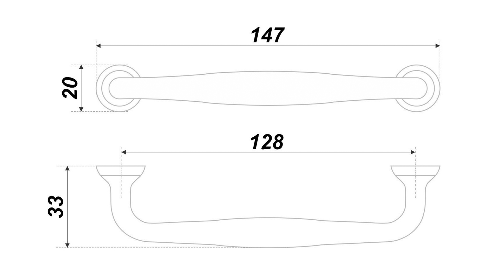 BRD RS433W.4 ручка-скоба 128 мм URSULA белый (снято)