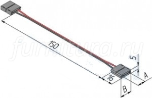 STANDART Коннектор для ленты 10 мм, провод 150 мм, IP20 (снято)