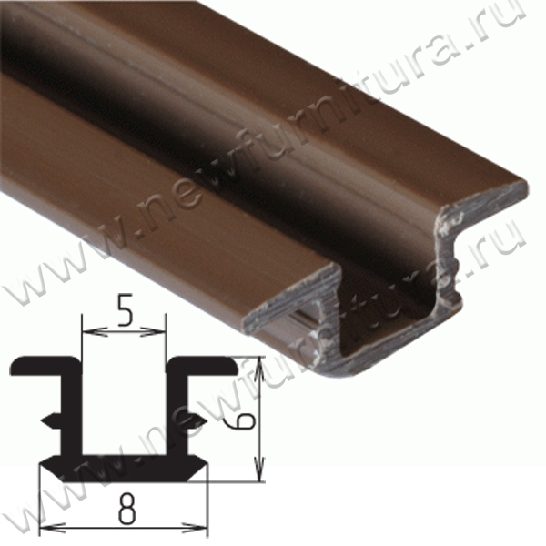 Профиль направляющий врезной коричневый 2,5м (акцес)