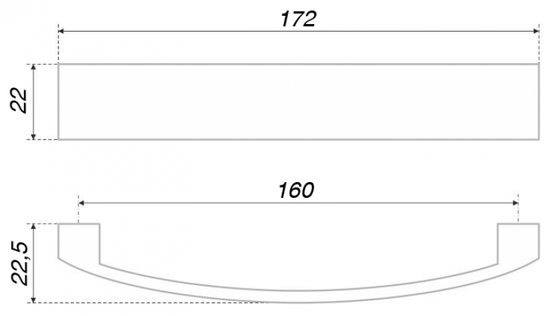 BRD RS191SC.4 ручка-скоба UTA 160 мм матовый хром (заказ)