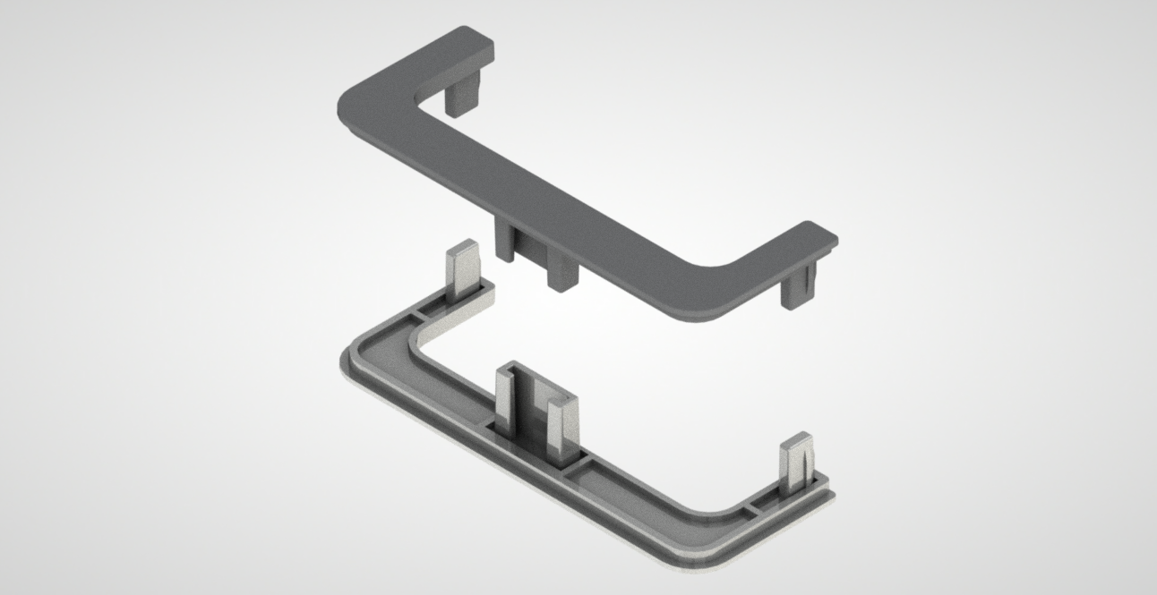 МФС Комплект закрытых заглушек для C-образного профиля (2шт.) серый №13 SALE (стоп-лист)