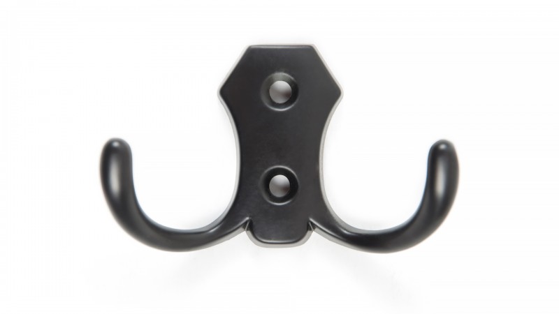 BRD K203BL.2  Крючок 2-х рожковый черный матовый (заказ)