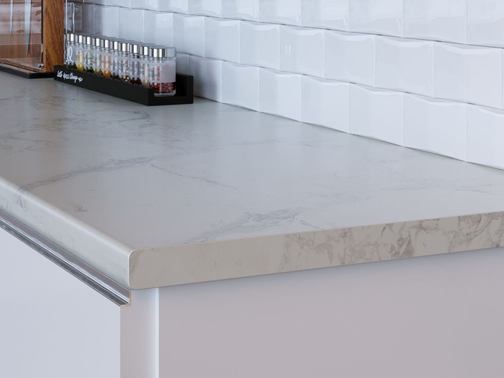 Столешница КЕДР МК 3000*600*25мм 2 группа - Мрамор Бернини 2349/Pt (заказ)