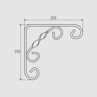 Консоль фигурная ОРНАМЕНТ, 250х250х2,5мм, белая