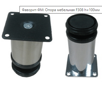 Опора регулируемая круглая h 100 d 50 нерж.сталь метал/крепление