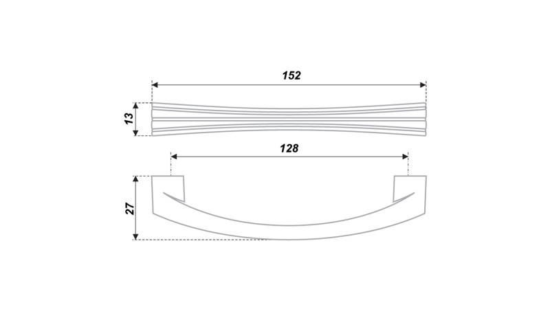 BRD RS270DBL.4 ручка-скоба 128мм ERIKA черный матовый/графитовый