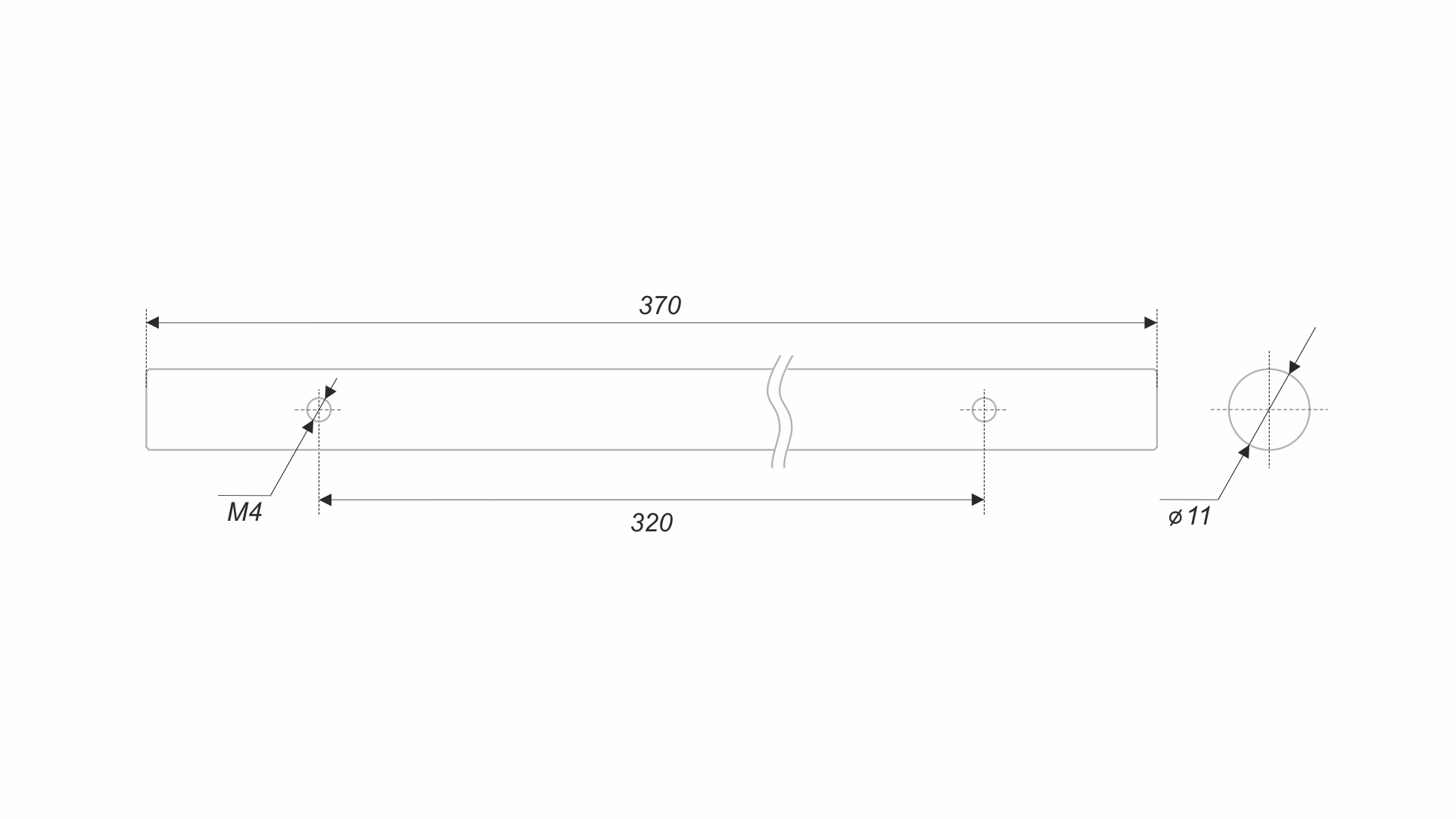 BRD PR003SC.1/320 ручка-скоба пруток 320 мм LINE матовый хром SALE