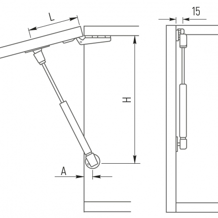 SETE Газлифт на открытие вверх N100, БЕЛЫЙ
