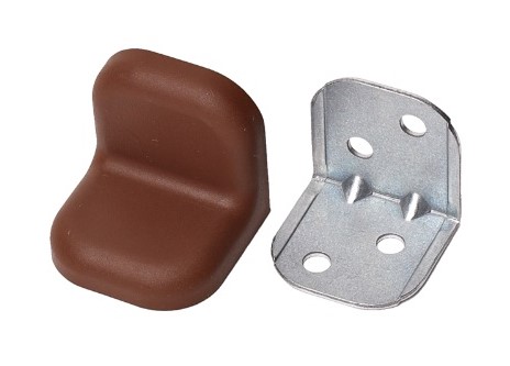 Уголок крепежный + пластиковая крышка  серый 20*20 №13