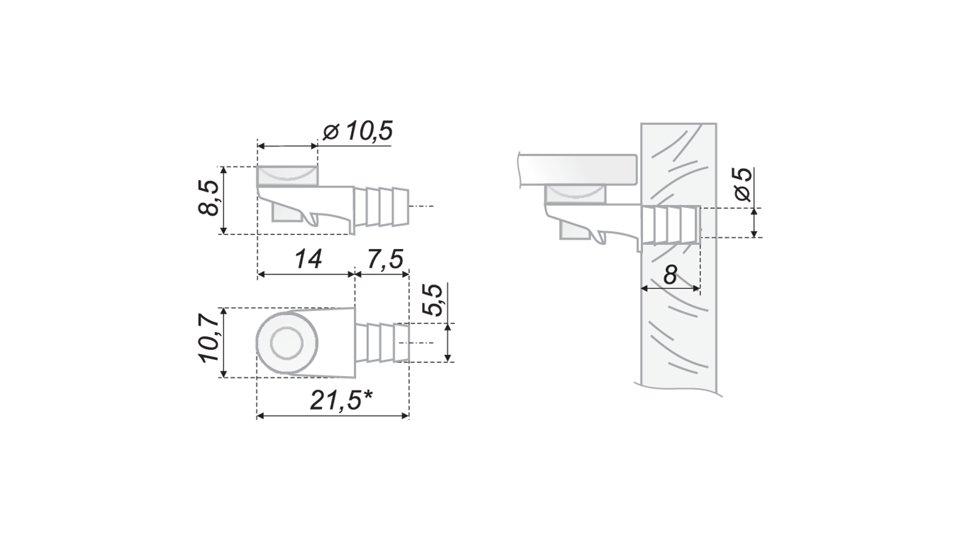 BRD P001NP.57 типа штифт для стекла с накладкой (лопатка) SALE