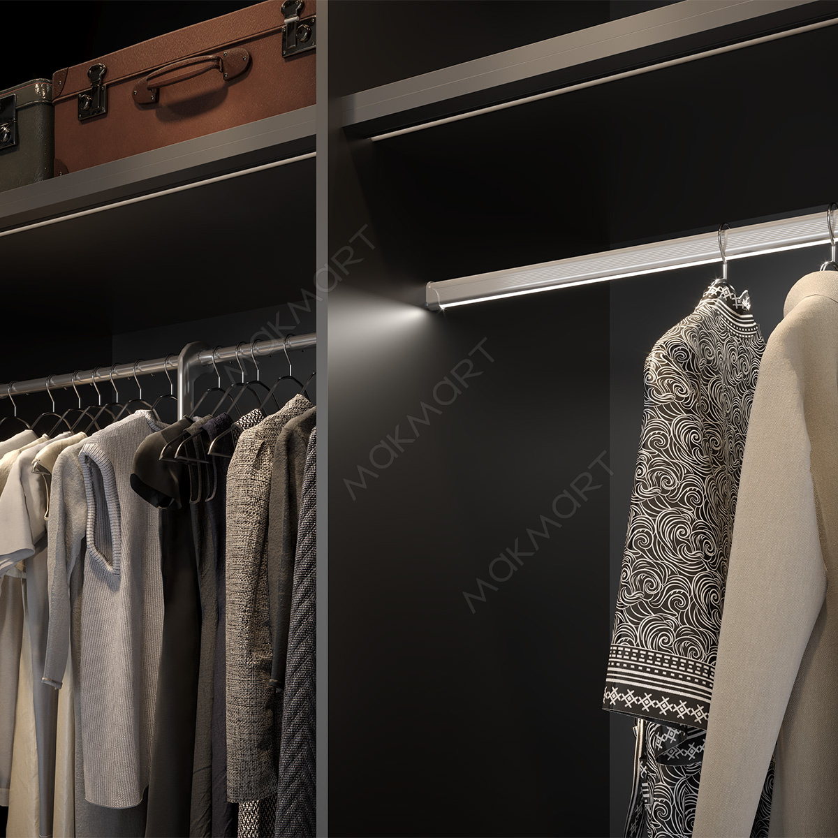 Профиль-штанга 1530 для LED подсветки, L=2000 мм, отделка алюминий (анодировка) (заказ)