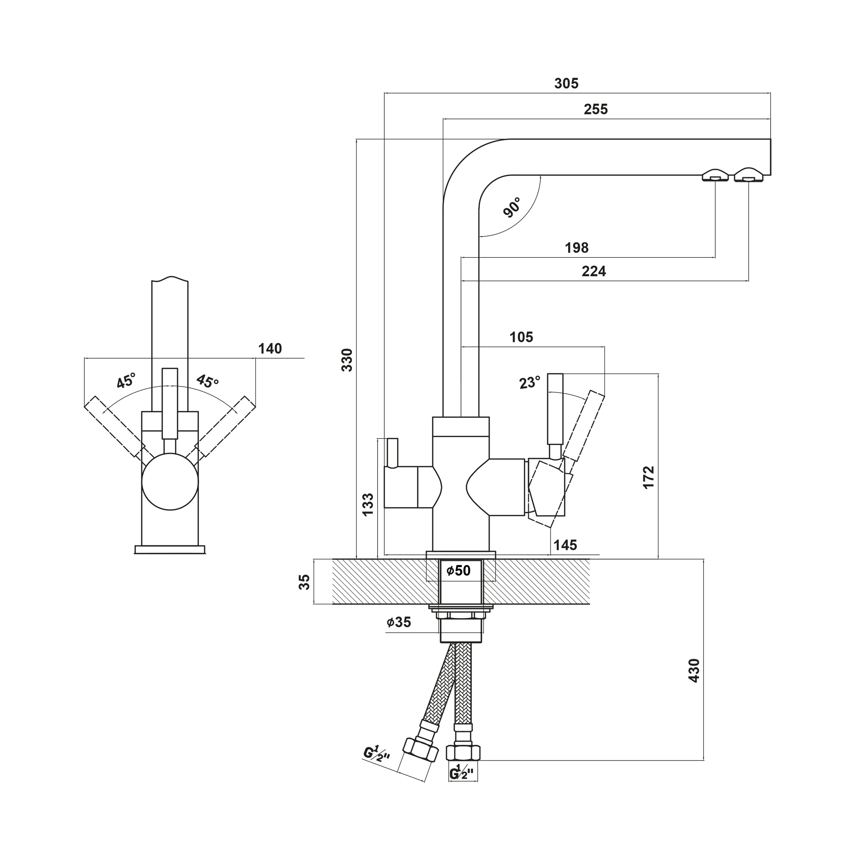 Смеситель FLORENTINA Арес FL   бежевый (стоп-лист)