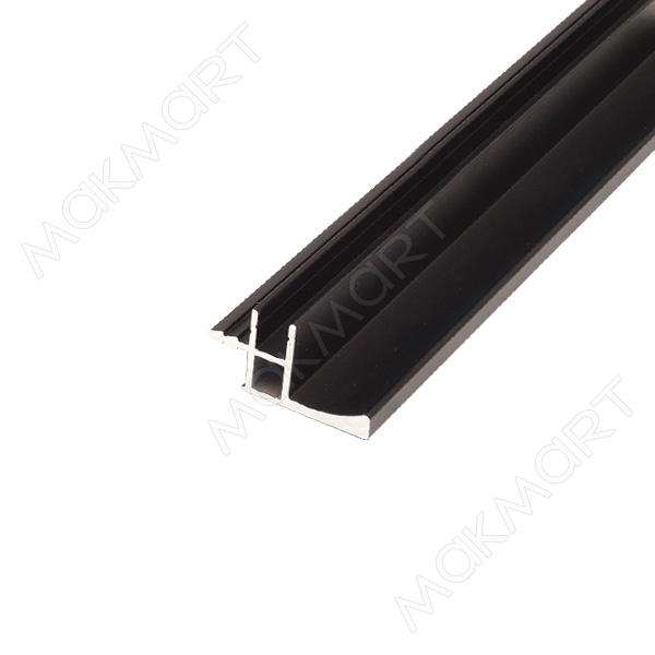 Профиль 2817 LED GOLA Г-образный под пропил для 16мм ДСП, L=3100мм, отделка черный (анод) (заказ)