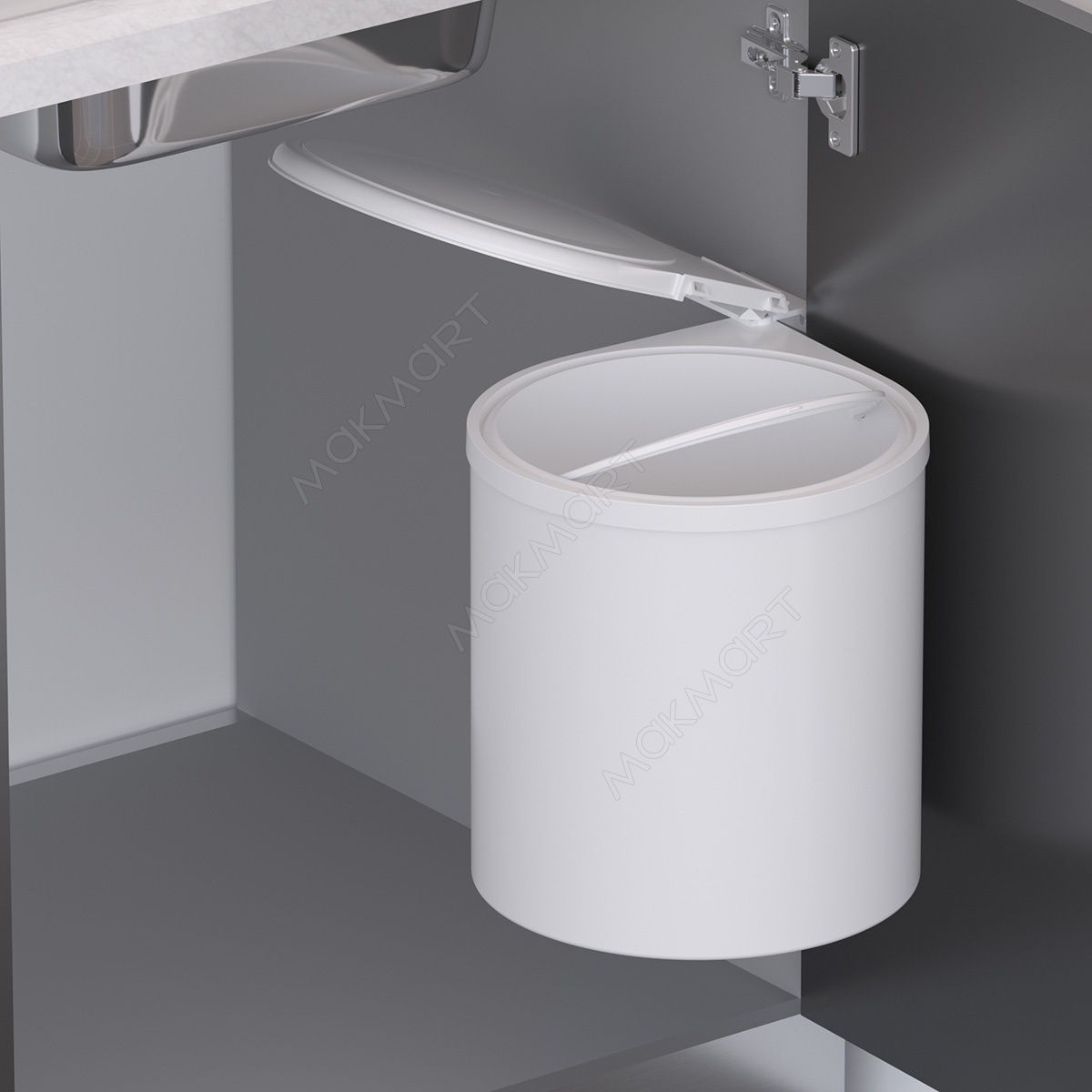 Ведро для мусора (11л), пластик белый, 97B SALE