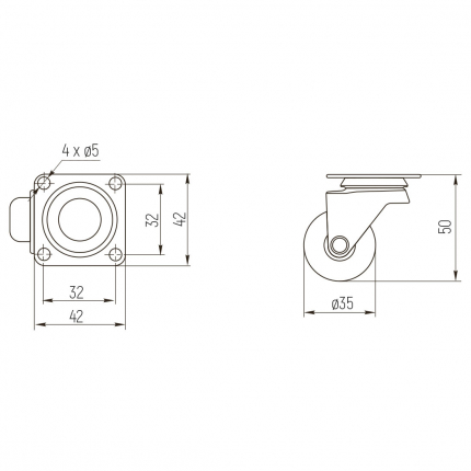 SETE Колесо силиконовое прозрачное d 35 мм (заказ)