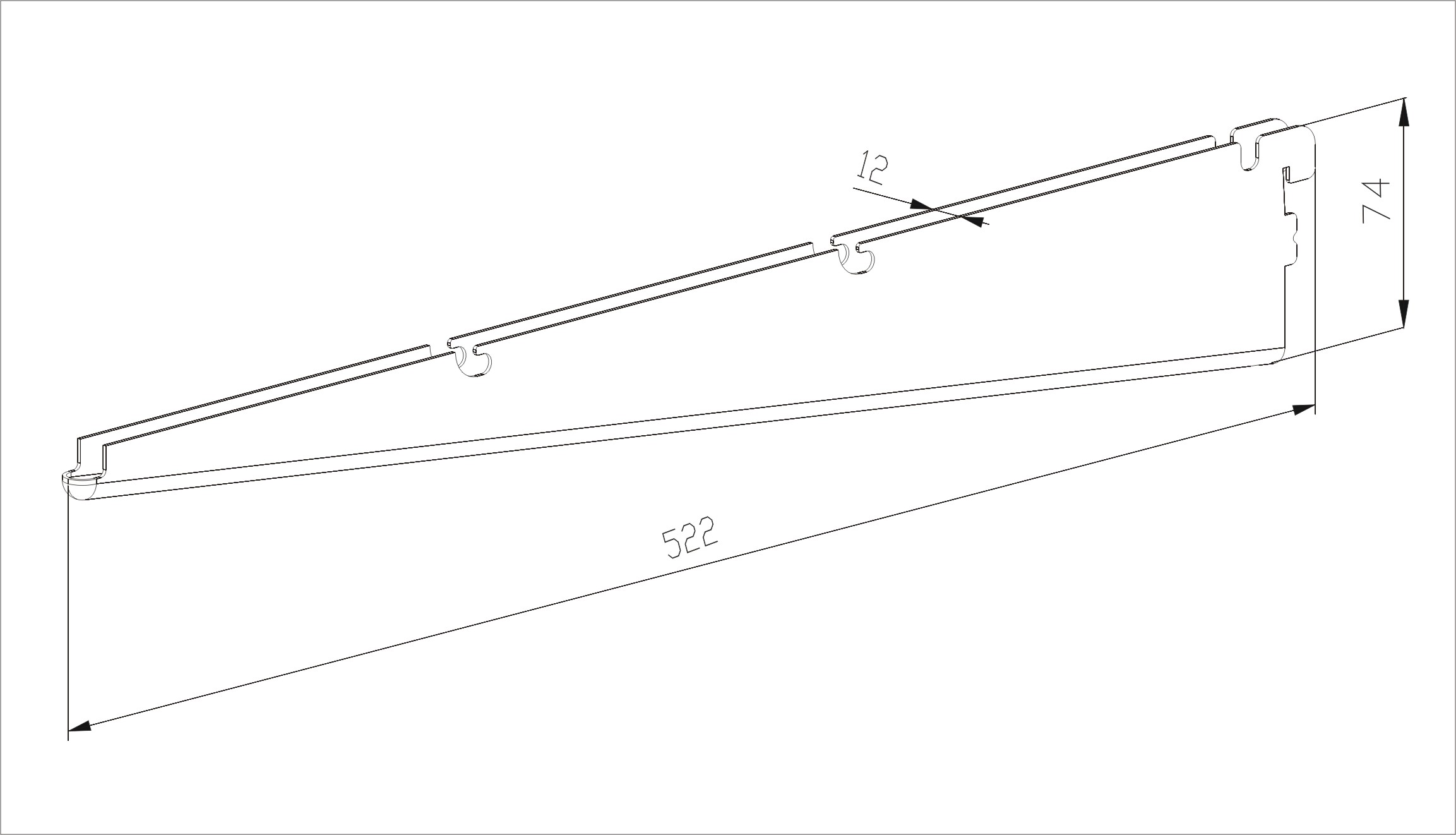 Аристо Кронштейн для провол. полки серия 540 L=515 мм белый GSA 0292/W (заказ)