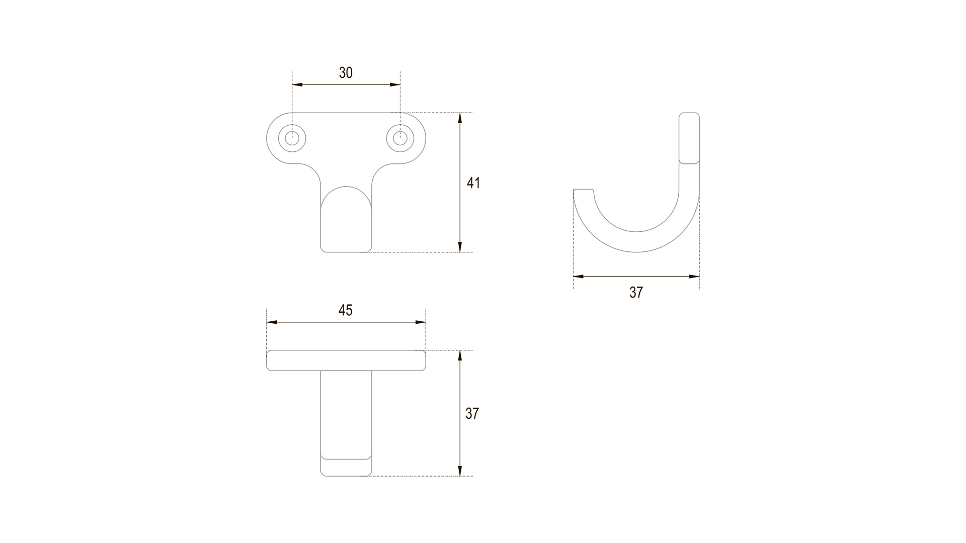 BRD K120CP.2 Крючок TWIN однорожковый Хром полированный (заказ)