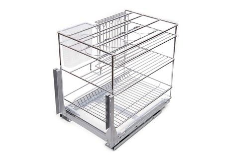 BRD Корзина выдвижная TRIO KR22/2/3/400 с доводчиком SALE (нат фасадных креплений)