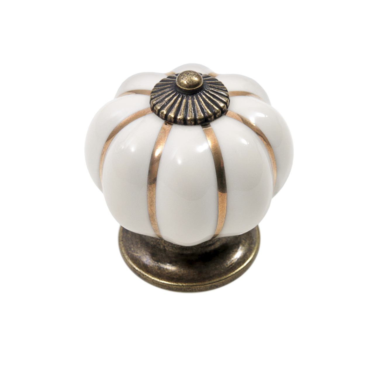 BRD RC055AB.3/W17 ручка кнопка POLLY старинная латунь/белый (снято)
