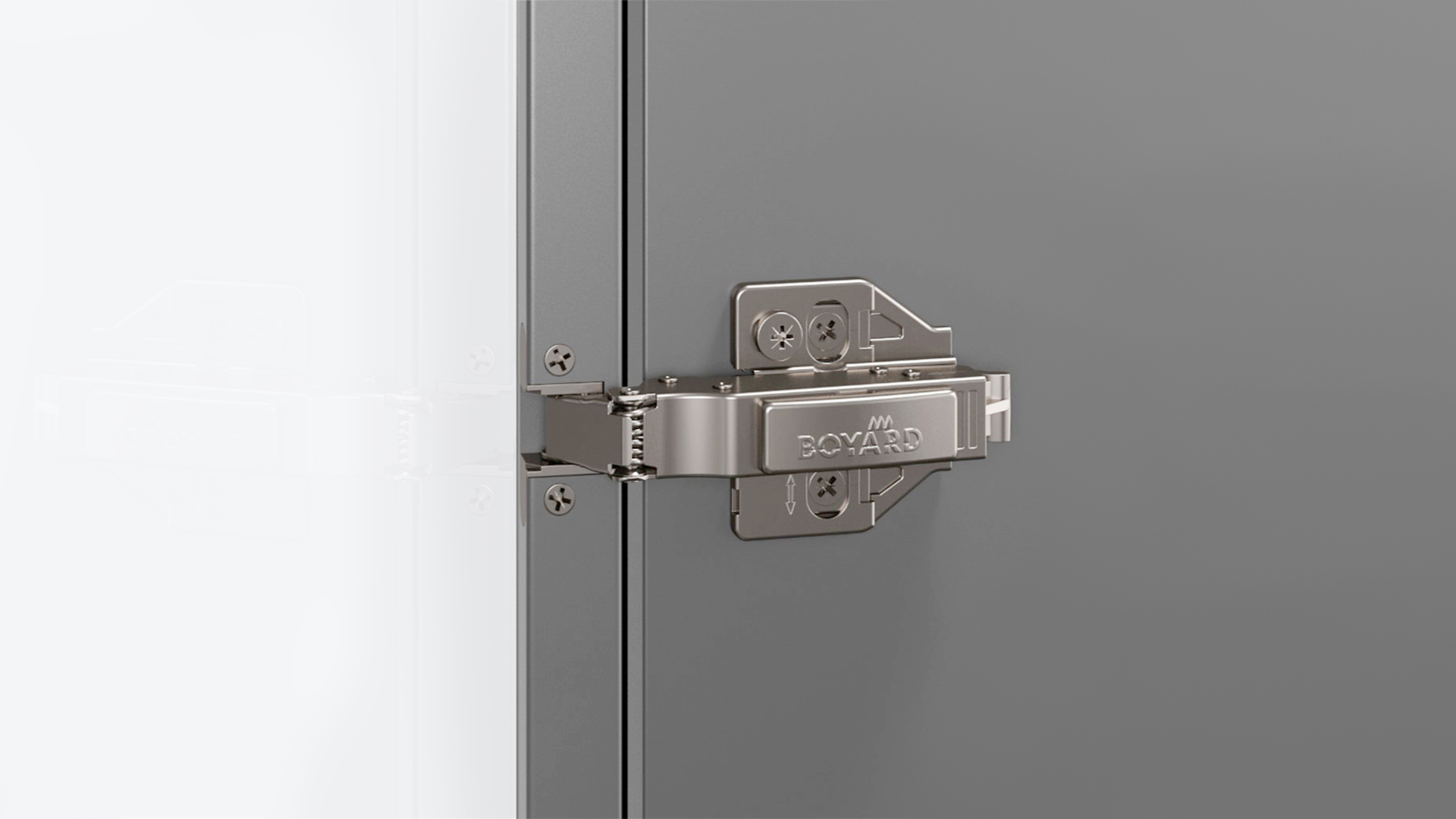 BRD H813A Петля накладная с доводчиком для АЛЮМ профиля EVO FRAME (без планки) (аналог 663)