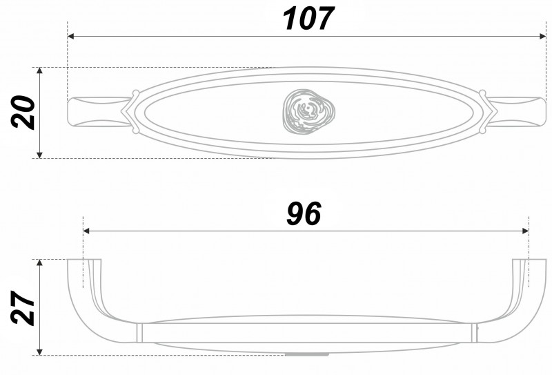 BRD RS111BАВ.4/W ручка-скоба 96мм MARTA брашированная старинная бронза/кремовый (заказ)