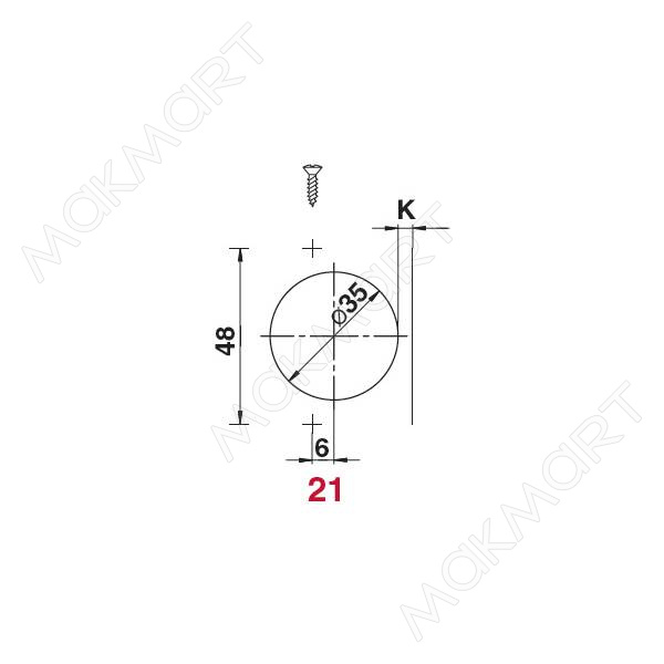Петля 110 накладная с доводчиком, 48мм, Clip-on (cam), отделка никель (без планки) (заказ)