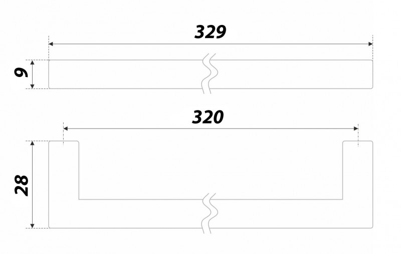 BRD RS043MBSG.4 ручка-скоба 320 мм QUADRA матовое браш/ сатиновое золото SALE