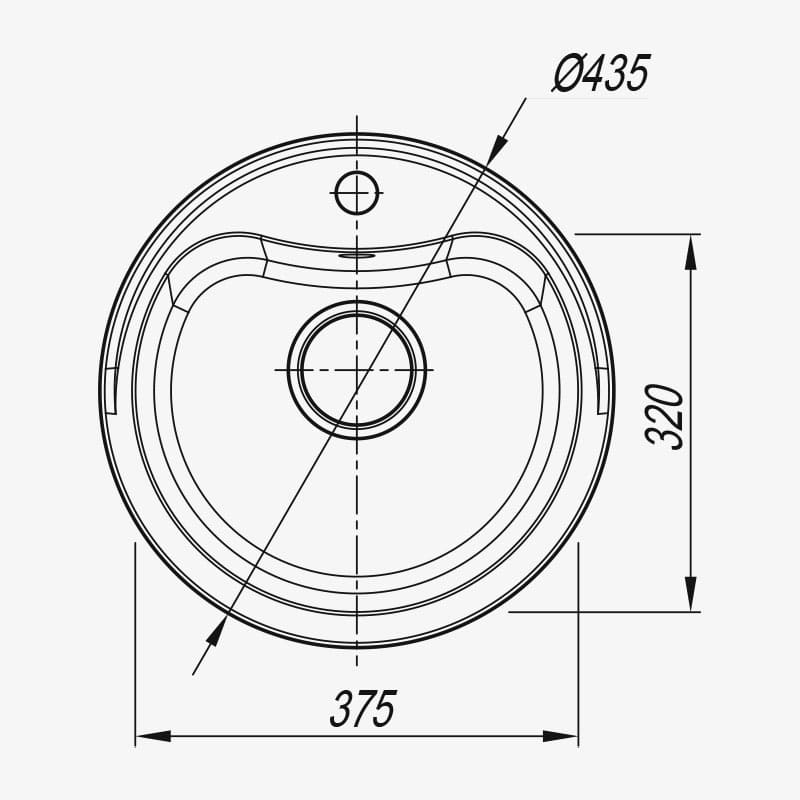 Мойка Dr. Gans Дора 435 круглая терра (стоп-лист)