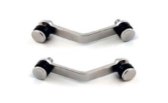 Соединитель для стекла двойной (120 град.), хром (в комплекте + 2 прокладки и 2 винта) SALE