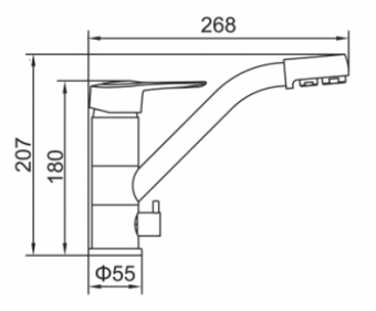 Смеситель для кухни A-5179-2/с выходом под  фильтр Accoona SALE