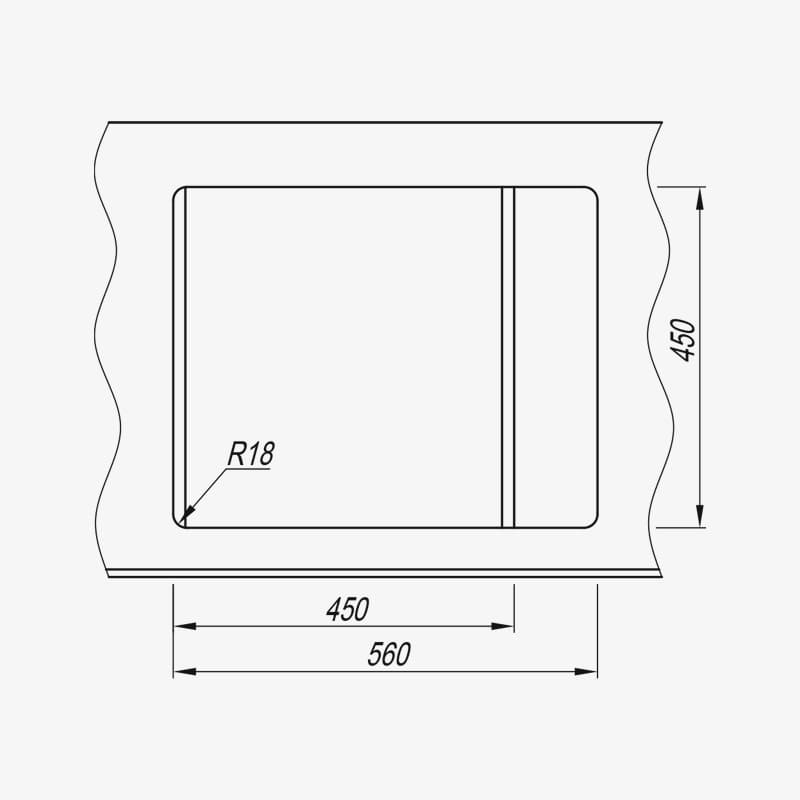 Мойка Dr. Gans Ника 580 прямоугольная с крылом графит