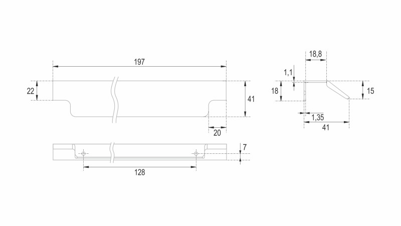BRD RT115SC.1 ручка торцевая 200 мм ARCA Сатиновый хром (заказ)