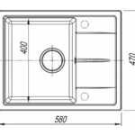 Мойка Dr. Gans Ника 580 прямоугольная с крылом латте