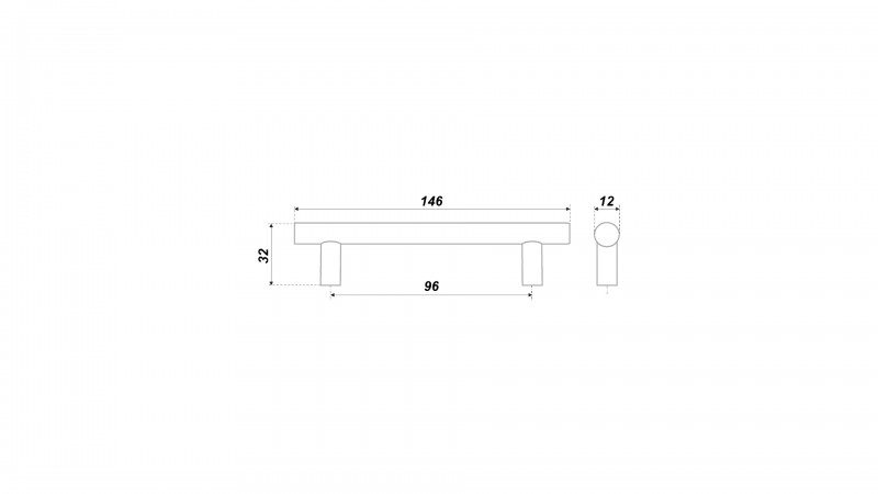 BRD RR002SC.5 ручка-рейлинг 96 мм матовый хром