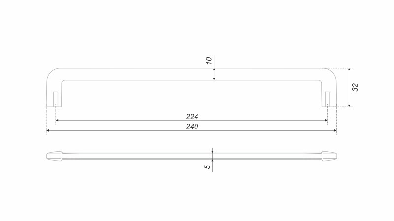 BRD RS331MBSG.4/224 ручка-скоба 224 мм ДИРЕКТ матовое браш/ сатиновое золото