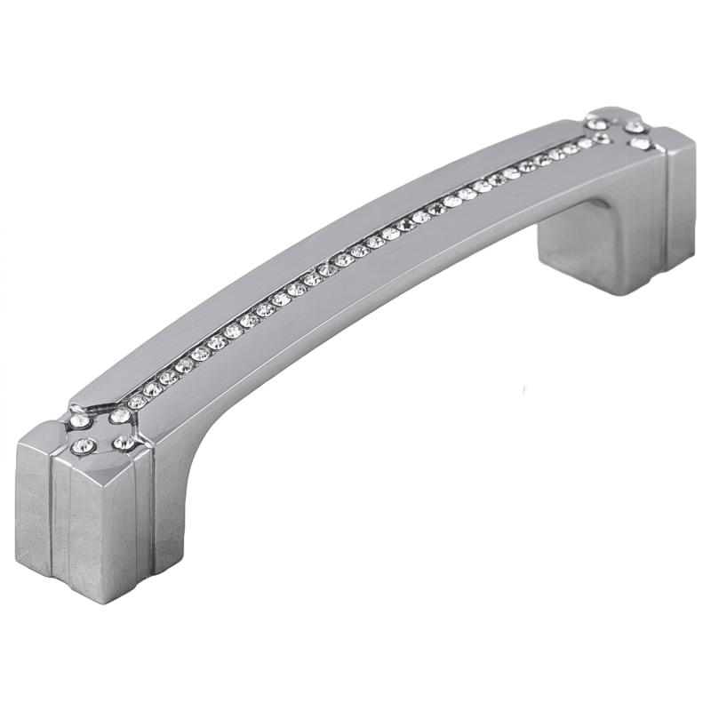 KR CRL18-128 ручка-скоба 128 мм  хром полированный со стразами SALE