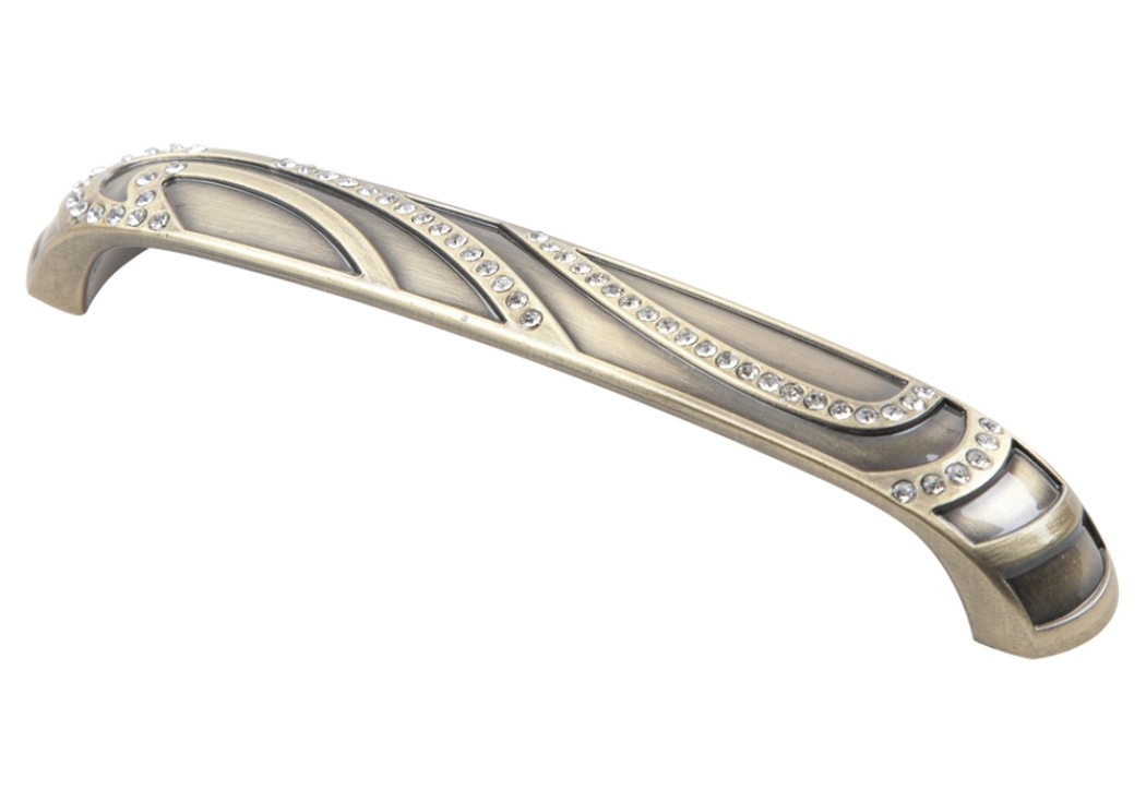 KR CRL19-128 ВА ручка-скоба 128 мм бронза со стразами SALE (стоп-лист)