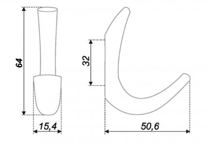 BRD K206W.10 Крючок 2-х рожковый белый SALE