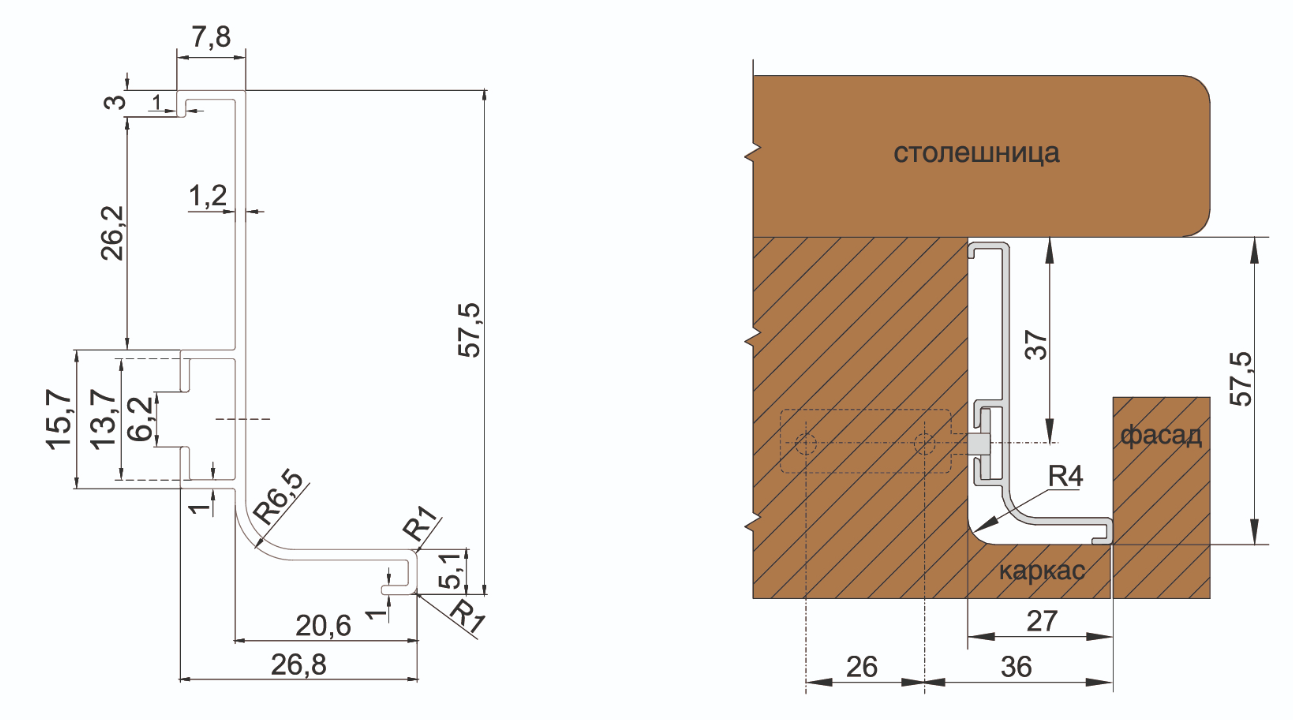 BRD RP051SG.1/000/4100 ручка-профиль L 4100мм GOLA BALANCE сатиновое золото