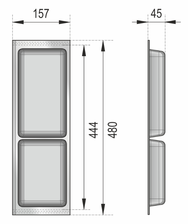 BRD Блок для столовых приборов дополнительный PC13/W/157x480 белый (заказ)
