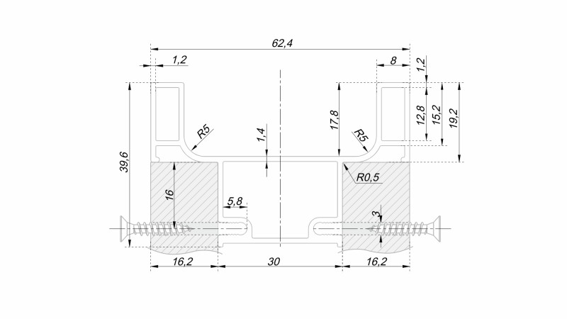 BRD RP053BL.1/000/2900 Вертикальная ручка ГОЛА БАЛАНС C 2900мм черный