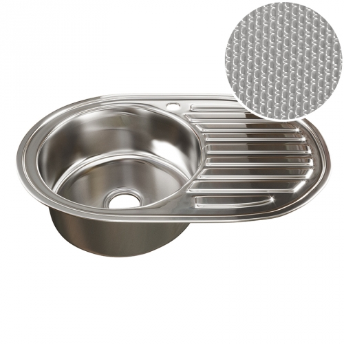 Мойка накладная 0.6 мм /160мм на  500*600 мм глянц